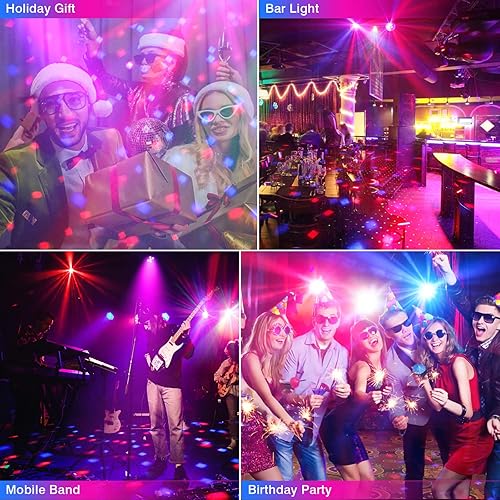 Miniatura 7 de Luces de DJ con soporte, sistema de iluminación de fiesta de DJ 5IN1 con bola de disco giratoria, UV, estroboscópico, patrón y luz par, control