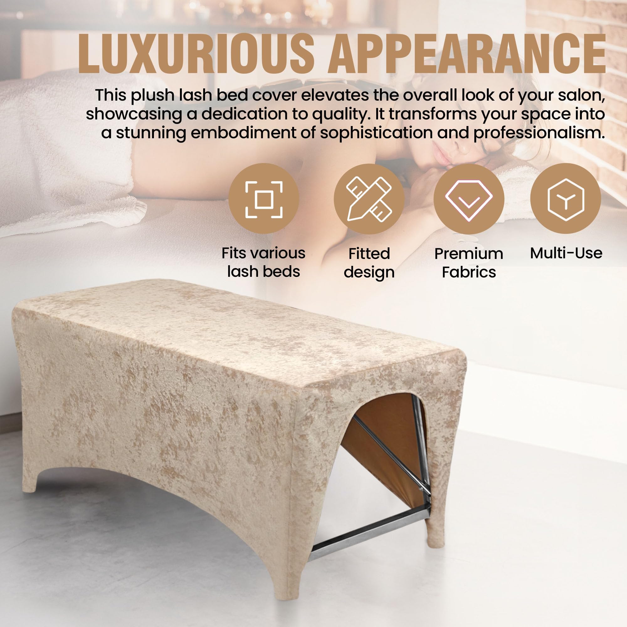 Funda de espuma para cama de pestañas, cubierta de mesa de masaje, funda ergonómica curvada para colchón para salón de belleza