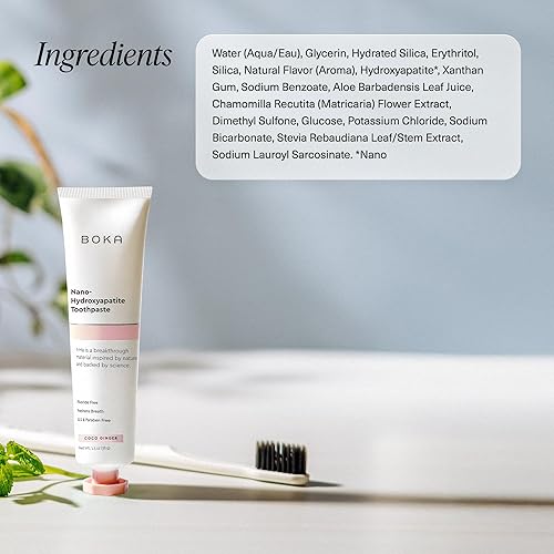 Miniatura 85 de Boka Pasta de dientes sin flúor, pasta de dientes nano hidroxiapatita, adecuada para dientes sensibles, para adultos y niños, cuidado bucal