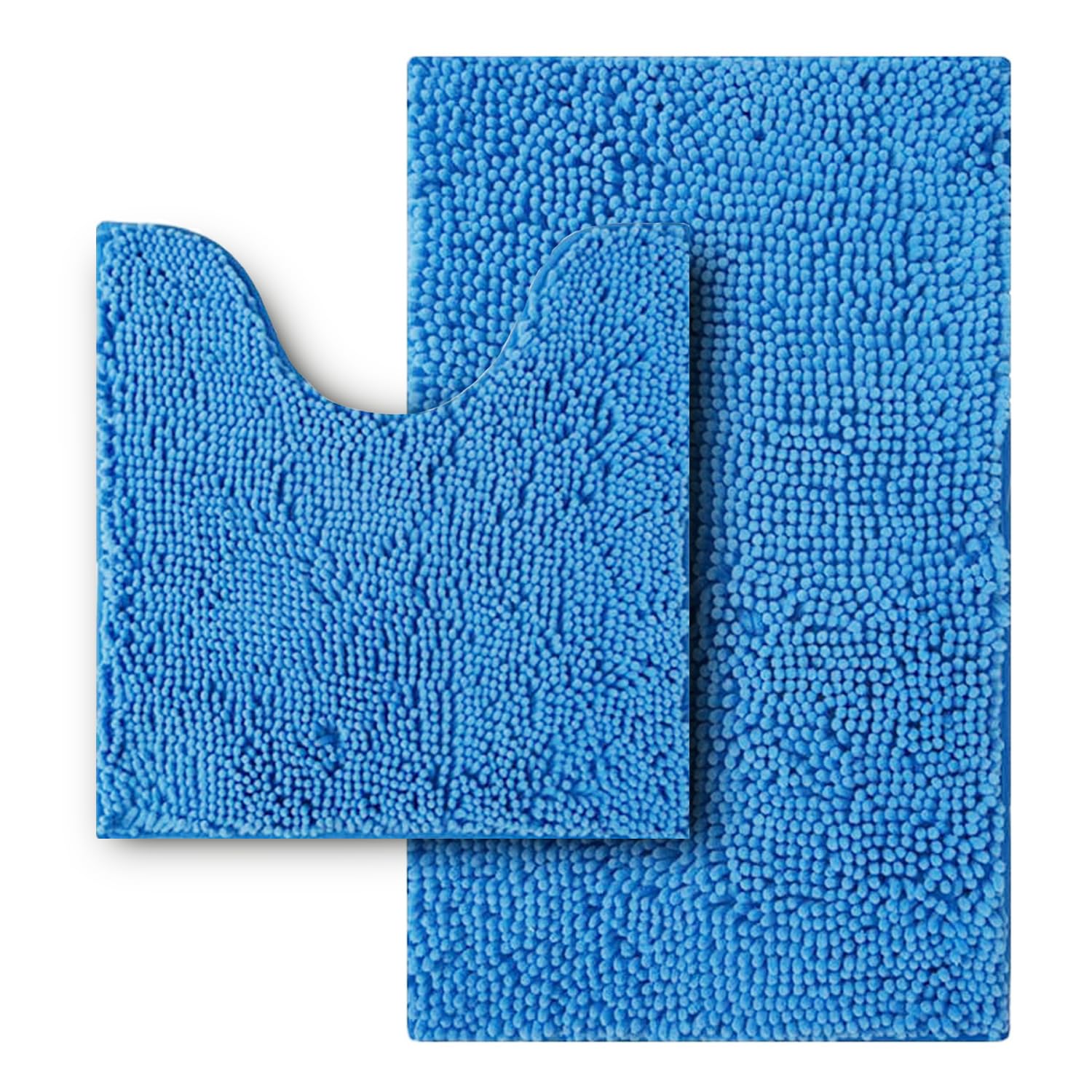 Flotstiga Bathroom Rugs Sets 2 Piece,Super Absorbent Soft,Thick,Machine Washable Chenille Bath Mat,Non Slip Toilet Floor Rug,Bath Mats for Bathroom,