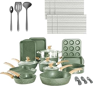 30 Piece Pots and Pans Set Non Stick, Nonstick Ind...