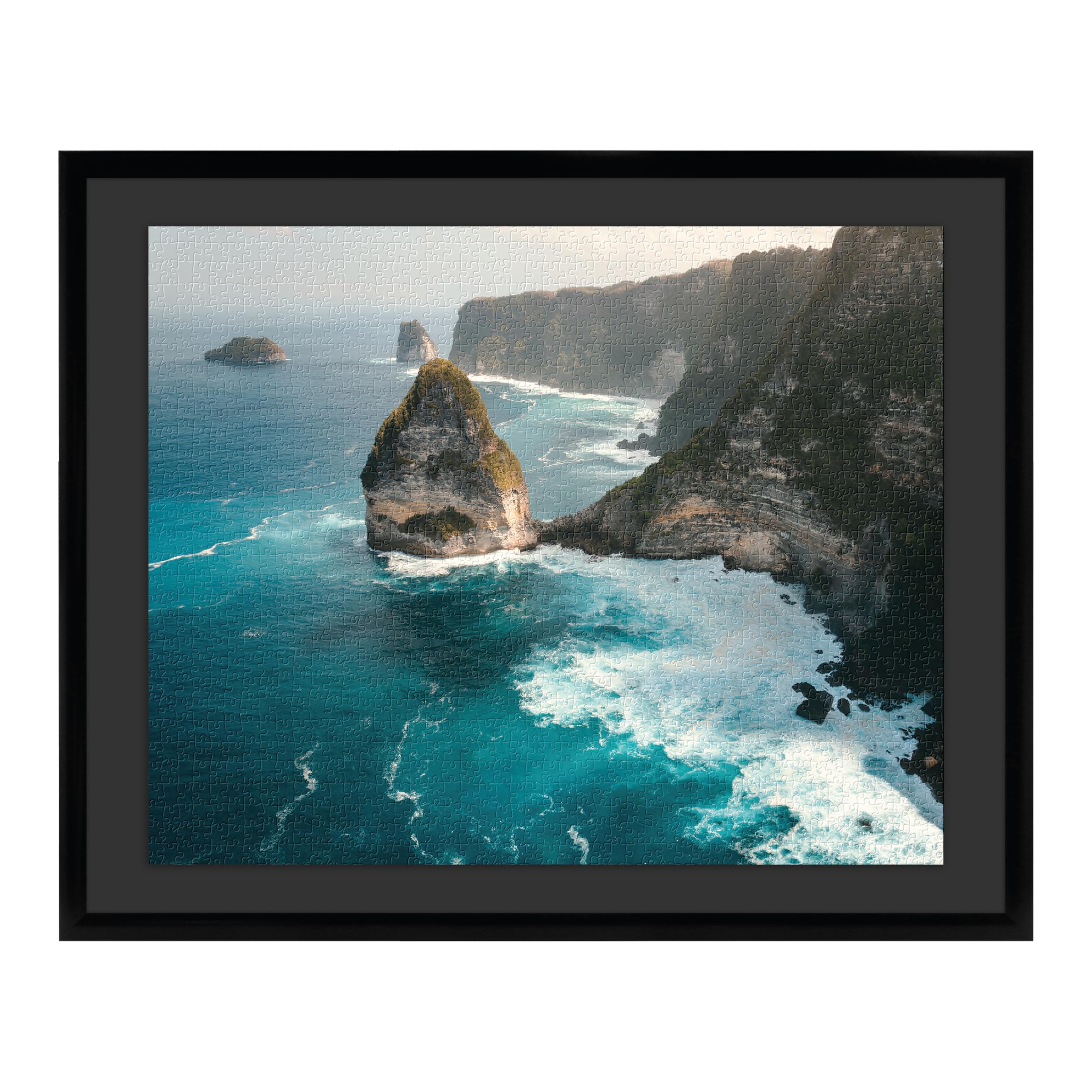 Cornice In Similpelle Scamosciata Nera 50x61 Cm – Con Passepartout Per Foto 40x50 O Senza Per 50x61 - 5