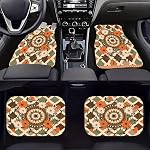 Car Floor Mats Non-Slip Automotive Floor Mats All-Weather Front Rear Car Floor Foot Mat Sets of 4 Pieces Foot Mats Rugs Carpet for Car Trucks SUV Sedans (Red)