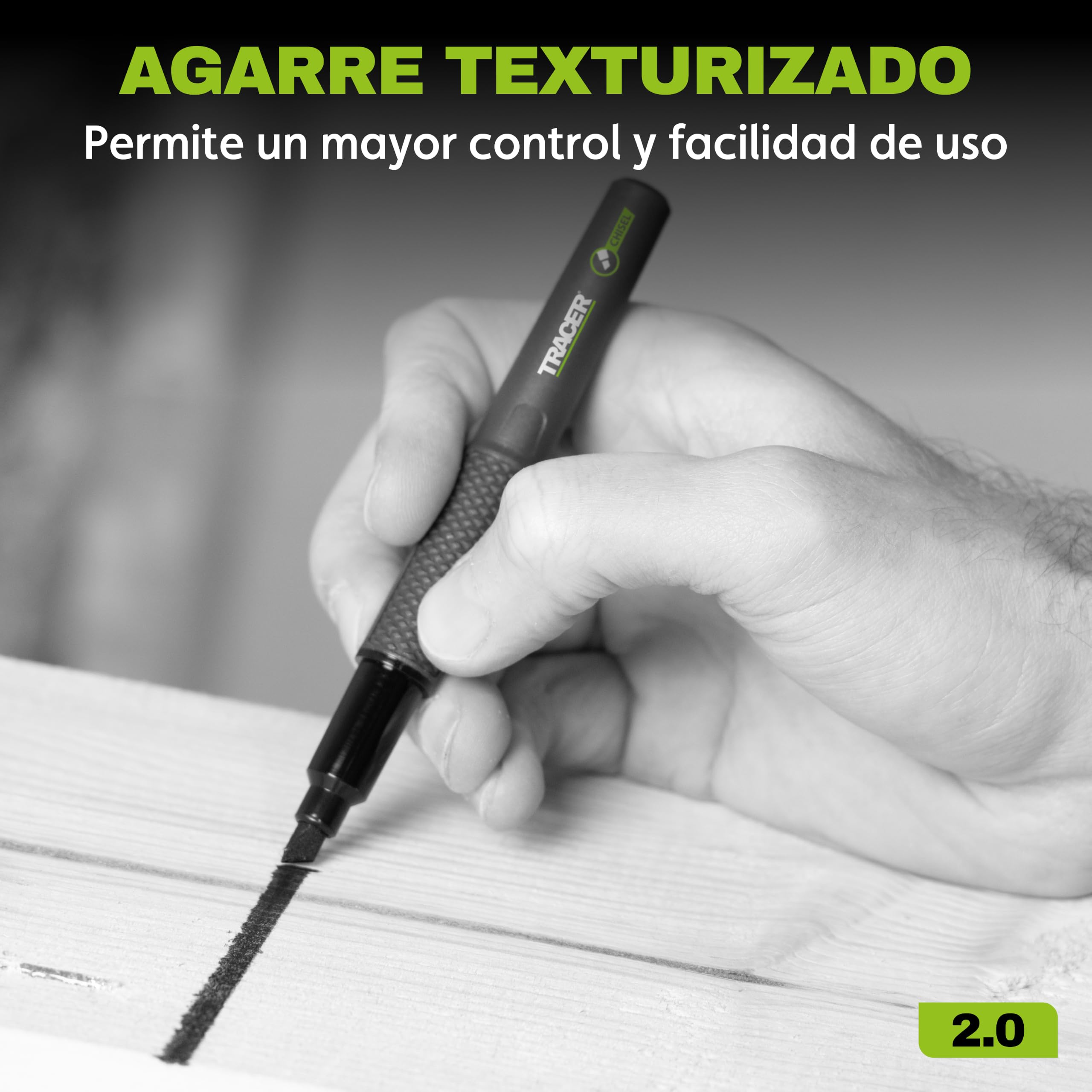 Tracer 2.0 Marcador permanente con punta de cincel, 36 piezas, negro