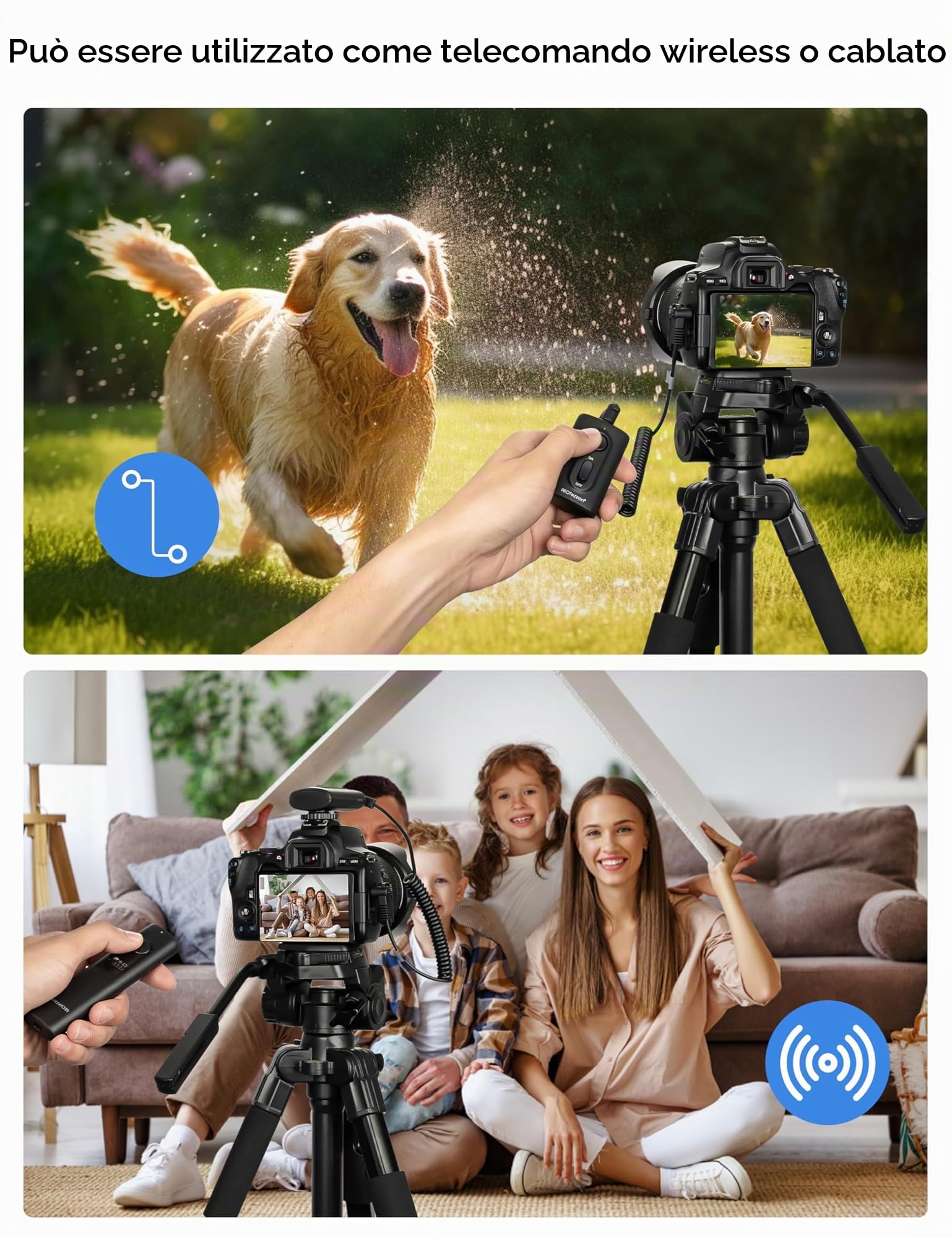 PROfezzion 165ft Telecomando Senza Fili Scatto a Distanza per Canon EOS R8 R7 R10 R100 R50V R RP R6 R6 Mark II III 90D 80D 70D 60D 77D 2000D 1300D 850D 800D 760D 750D 700D 650D 600D 250D 200D e altro