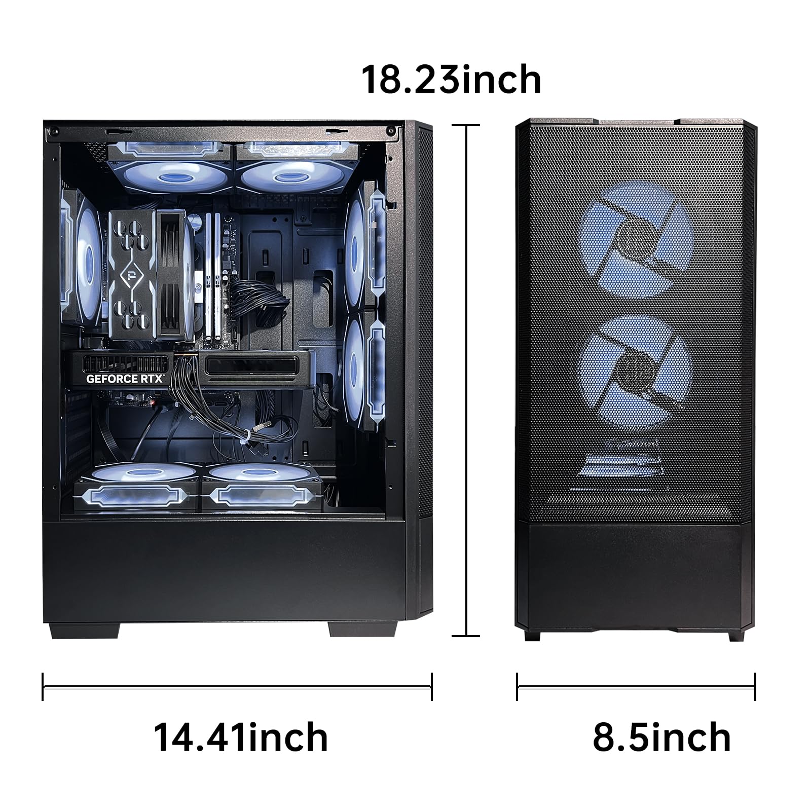Gaming Desktop PC - Intel Core i5-14400F GeForce RTX 5060 8GB DLSS4, 32GB DDR4 RAM,1TB NVMe SSD,ARGB Cooling, Prebuilt Gaming Computer