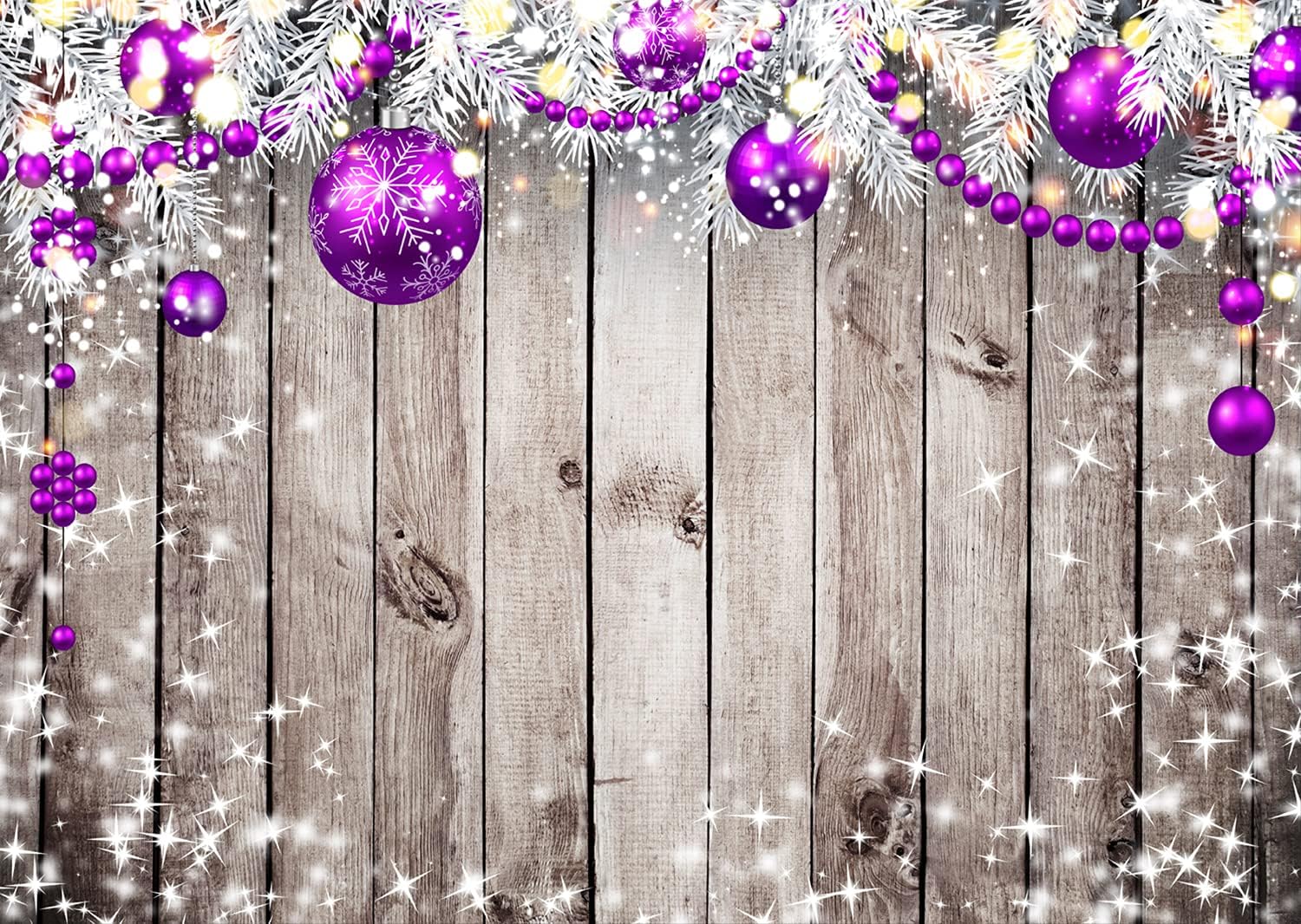 LTLYH 7x5ft Wood Snowflake Glitter Christmas Holiday Photography Backdrop Xmas Rustic Vintage Wooden Background for Kids Portrait Photo Studio Booth