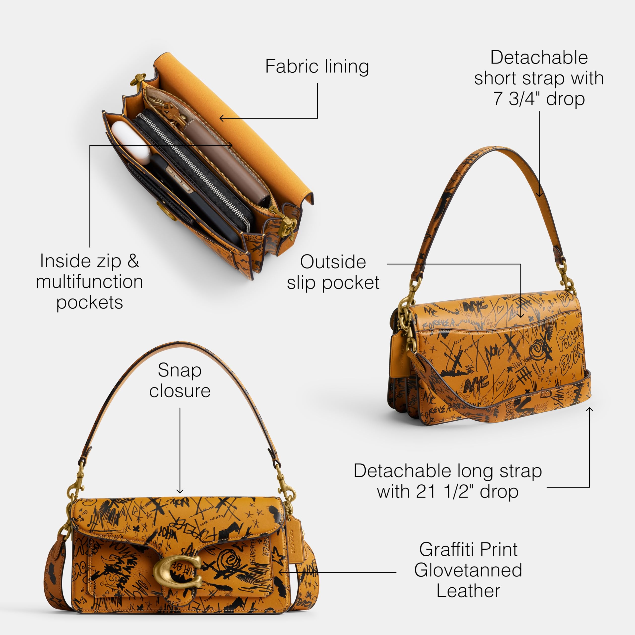 COACH Structured Tabby Shoulder Bag 26: 1z/Ochre Multi
