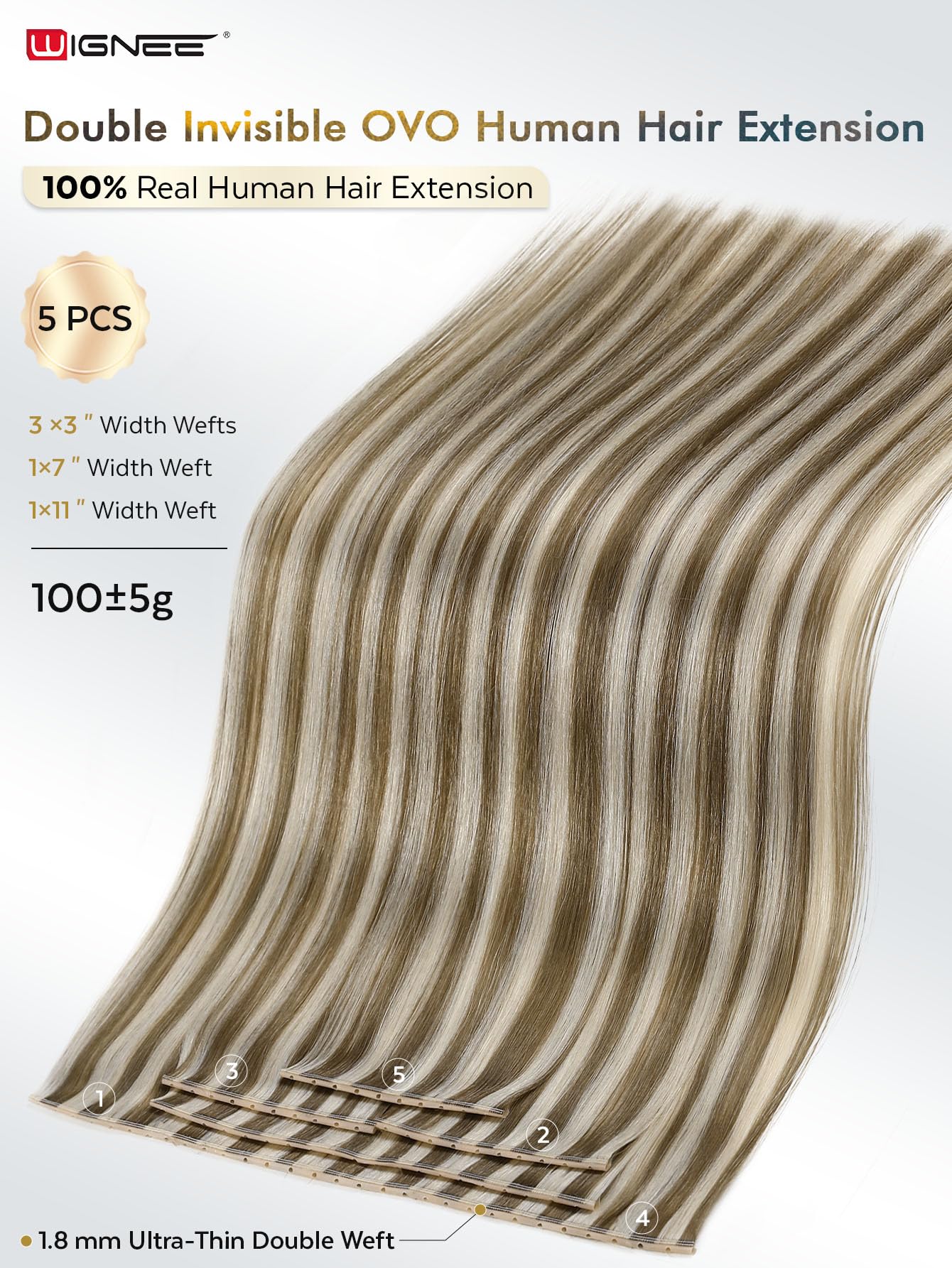 Amazon.com : WIGNEE Butterfly Double Hand-Tied Weft Hair 