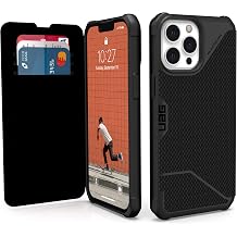 URBAN ARMOR GEAR UAG iPhone 13 Pro Max Case, 6.7" Screen Flip Folio Cover with Card Slots and Viewing Stand, Feather Light Heavy Duty Metropolis Protective Cover, Kevlar Black