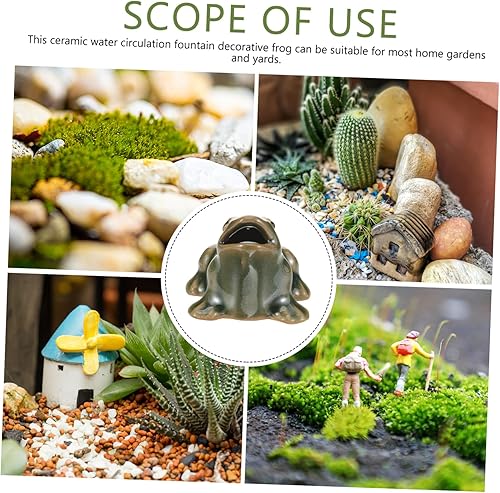 Miniatura 9 de MERRYHAPY Rana de cascada para exteriores, adornos de paisaje de oficina, estatua de otoño para abrir, accesorios para decorar figuras de rana en