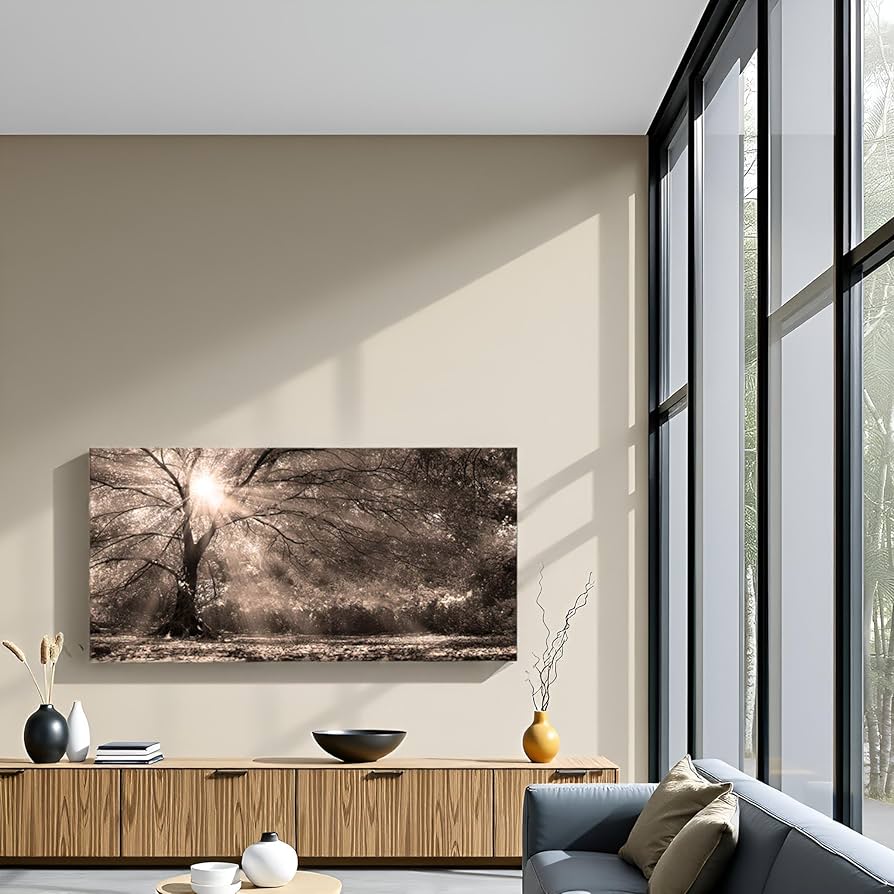Amazon.com: LevvArts Big Tree Sunshine Wall Art Canvas