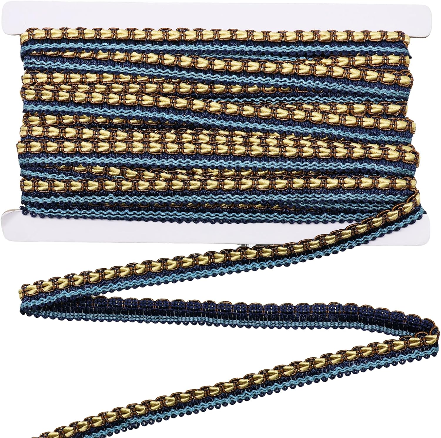 Yalulu 11 Meters Gimp Braid Trim, 0.66inch Wide Curtain Fabric Trim, Upholstery Cord Trim for Sewing Costume Curtain Home Decorative (Grey)
