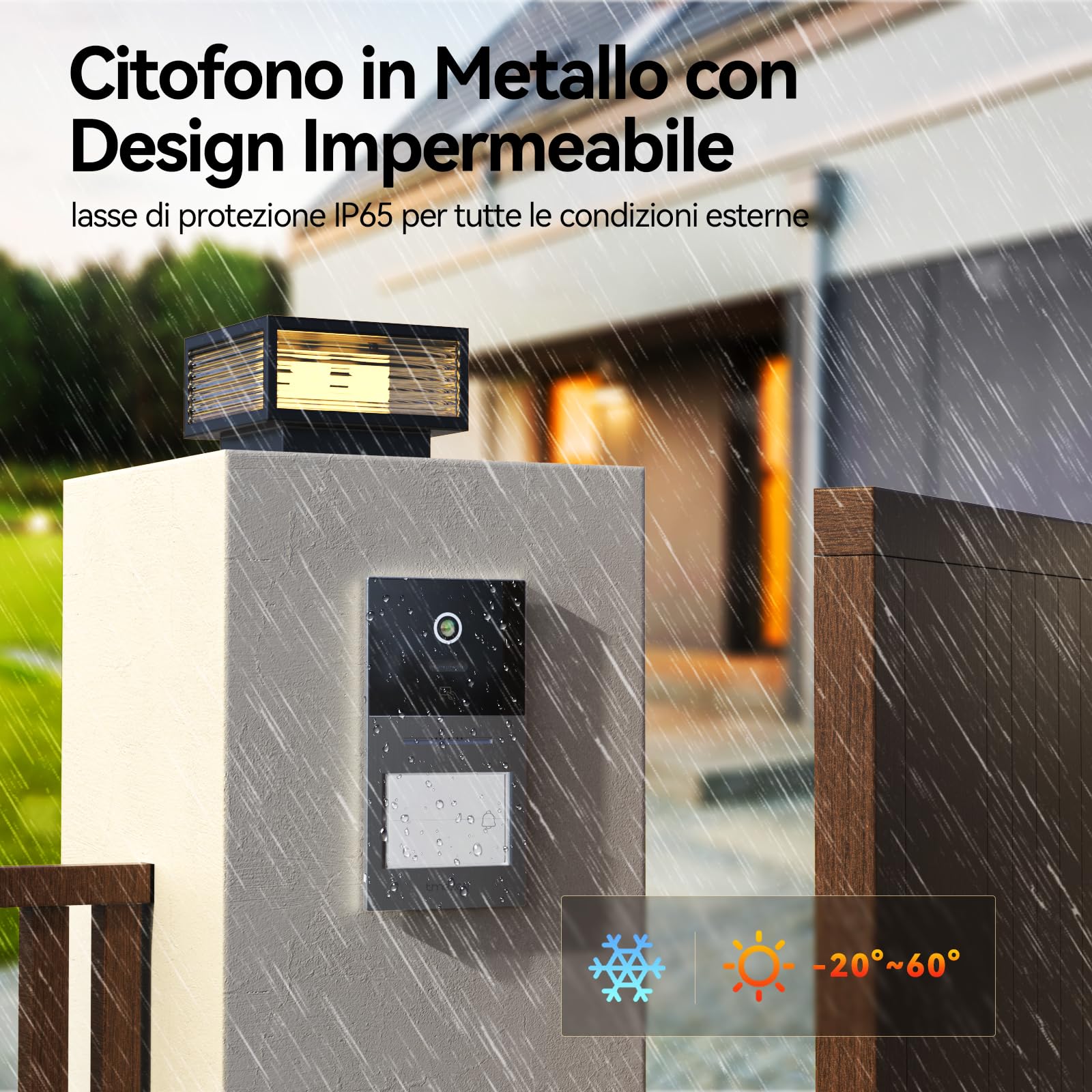 TMEZON Videocitofono Smart 2 Fili Video Citofoni Y70,Campanello Esterno con Telecamera,APP/Carta RFID Unlock,Rilevare Movimento Umano Intelligente,Monofamiliare