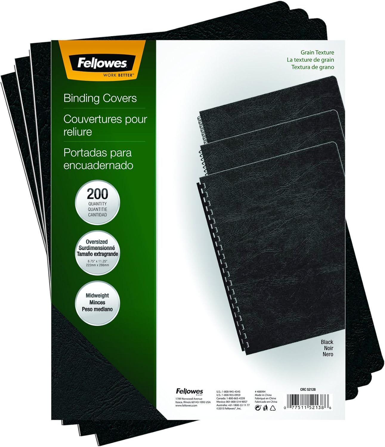 Fellowes Classic Grain Presentation Covers, Oversize