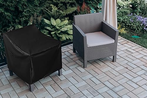 Miniatura 6 de Fundas para sillas de patio, impermeables, resistentes al agua, para muebles de patio al aire libre, fundas de asiento profundo apilables, fundas