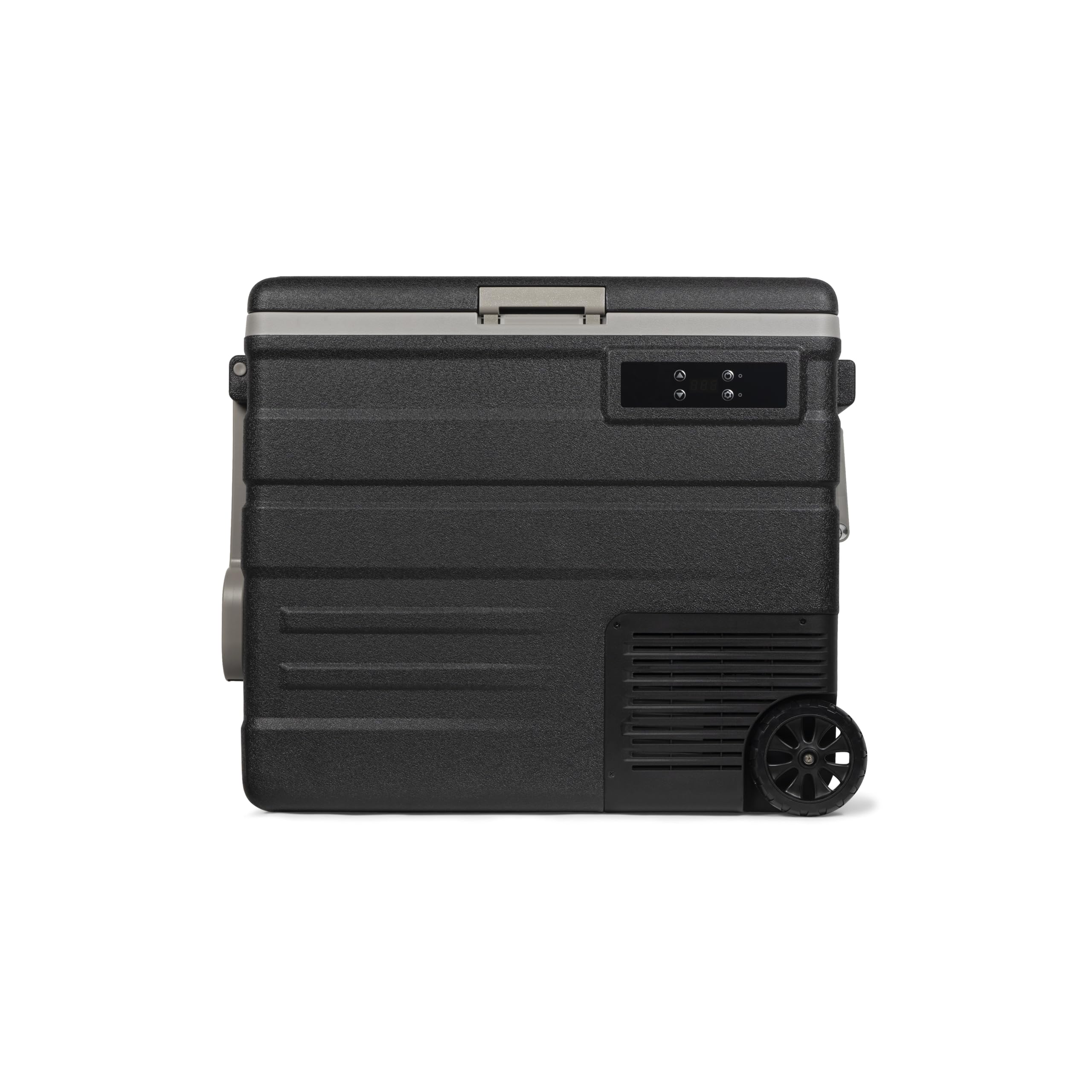 Steamy-E Single Zone 65 Roller, Frigorifero Elettrico a Compressore con Ruote, 12/24V DC e 100-240V AC, per Congelare e Raffreddare da -20℃ a +20℃, Ideale per il Campeggio, 65 Litri, Nero