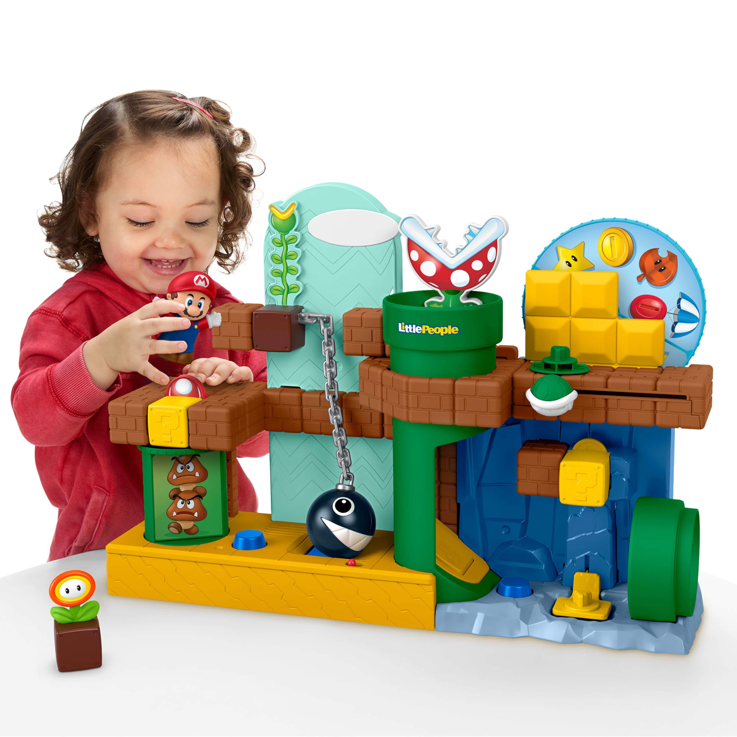 Fisher-Price Little People Toddler Toy My Mario Adventure Playset with Music Sounds & Figures for Preschool Kids Ages 18+ Months, JHG61