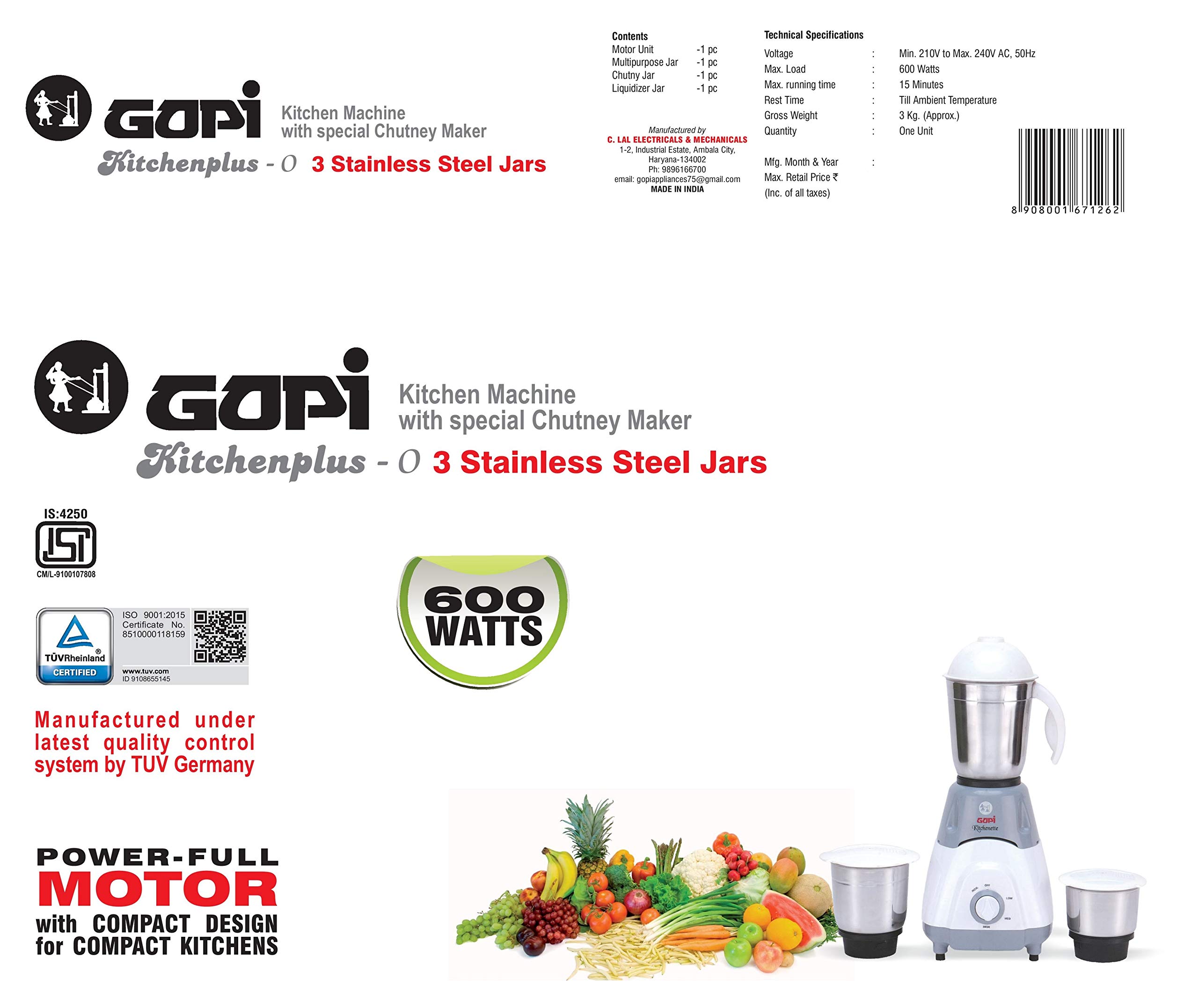 gopi mixer grinder 800 watt price