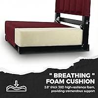 Vista 4 de SPORT BEATS Asientos de estadio con respaldo de apoyo, sillas de gradas con respaldo y cojín, asientos acolchados gruesos, incluye correa