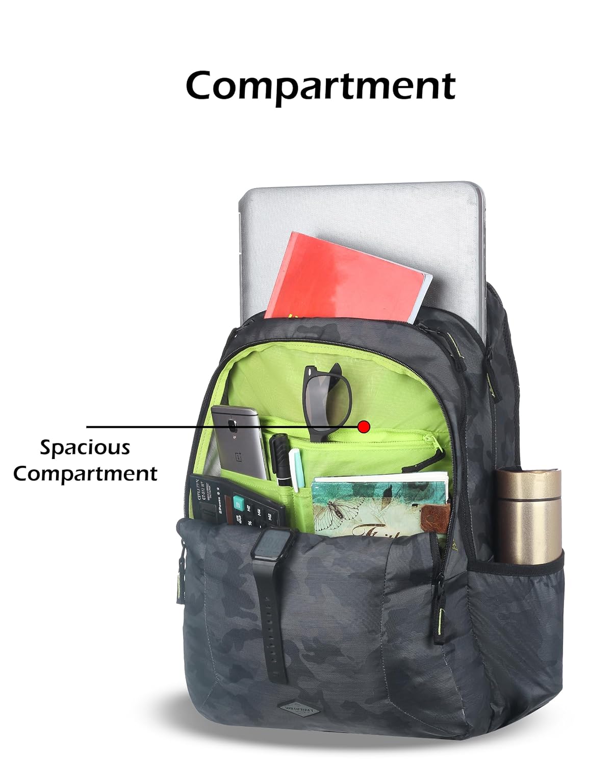 Wildcraft Laptop backpack Multi compartments, front pocket, bottle holder, School bags College bag for women and men, Ideal for school, college, office & travel 13498 (Atlas 45 LP Cloak_Camo Olive) 14 81Se6YpOJ7L. SL1500