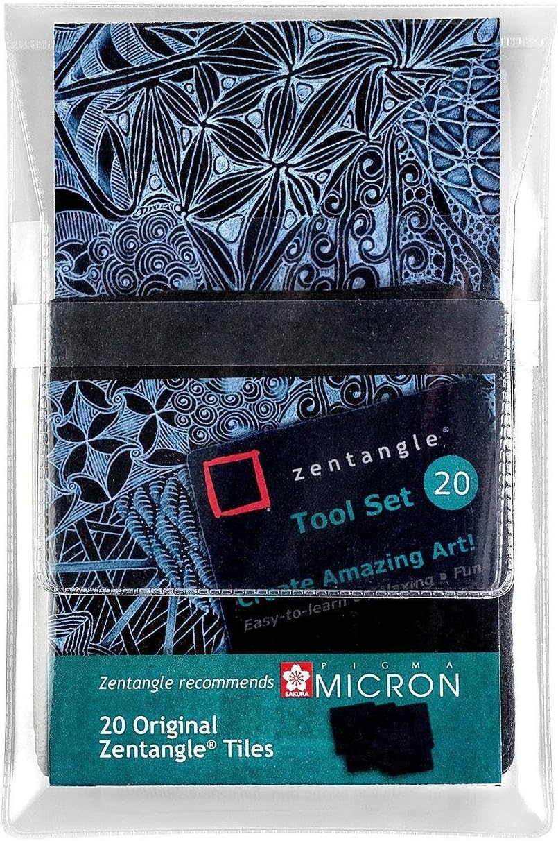 Original Zentangle Tiles 89x89mm Black Pack of 20