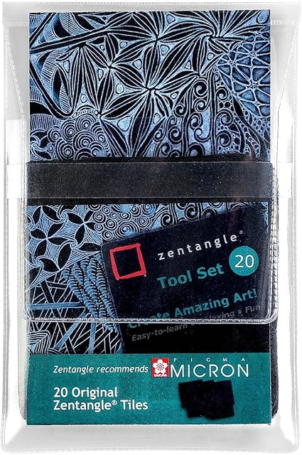Original Zentangle Tiles 89x89mm Black Pack of 20