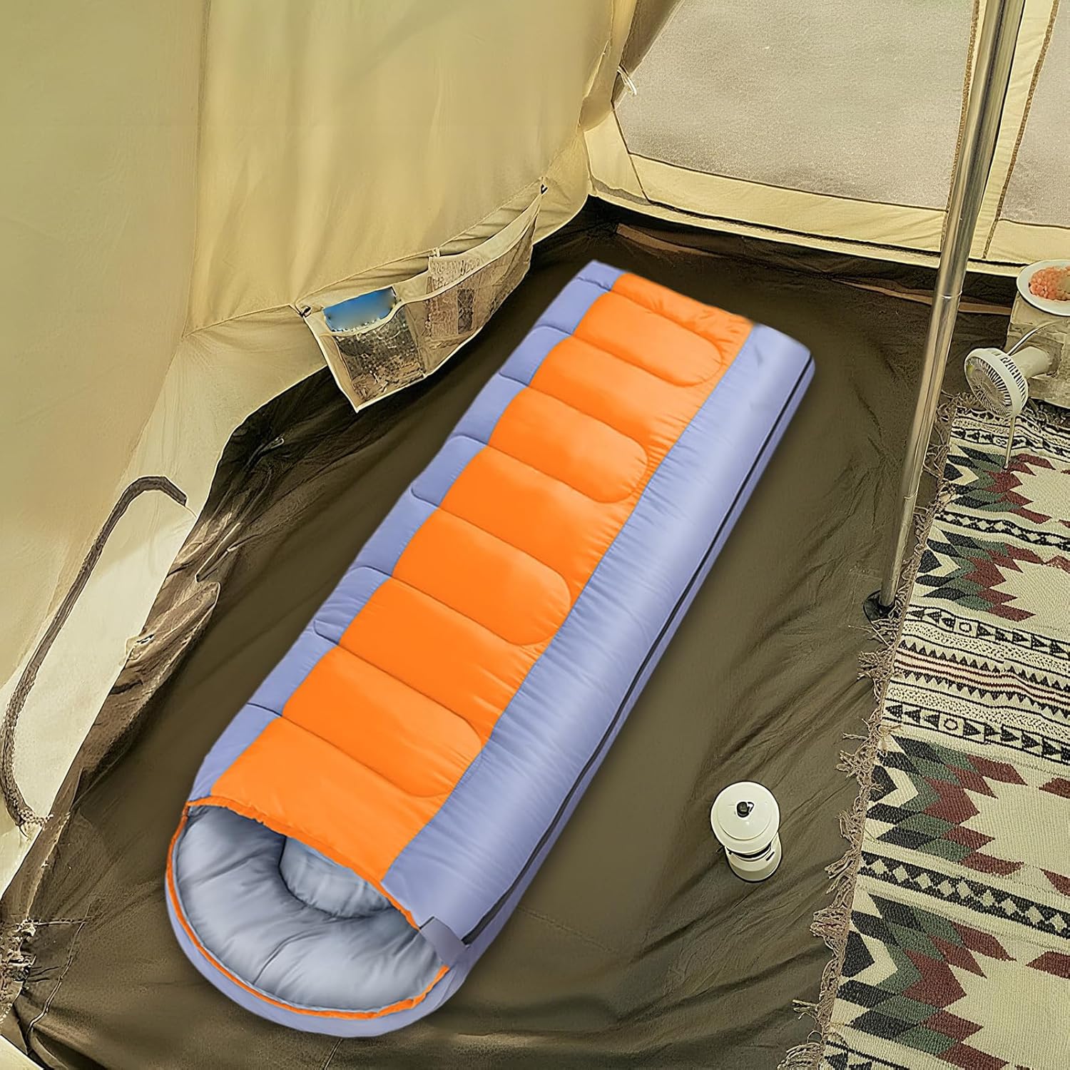 キャンプ用寝袋 - トラベル寝袋 | サックデザイン 透湿性敷きパッド付き 屋内 アウトドア バイクパッキング 家族旅行 山 ビーチ