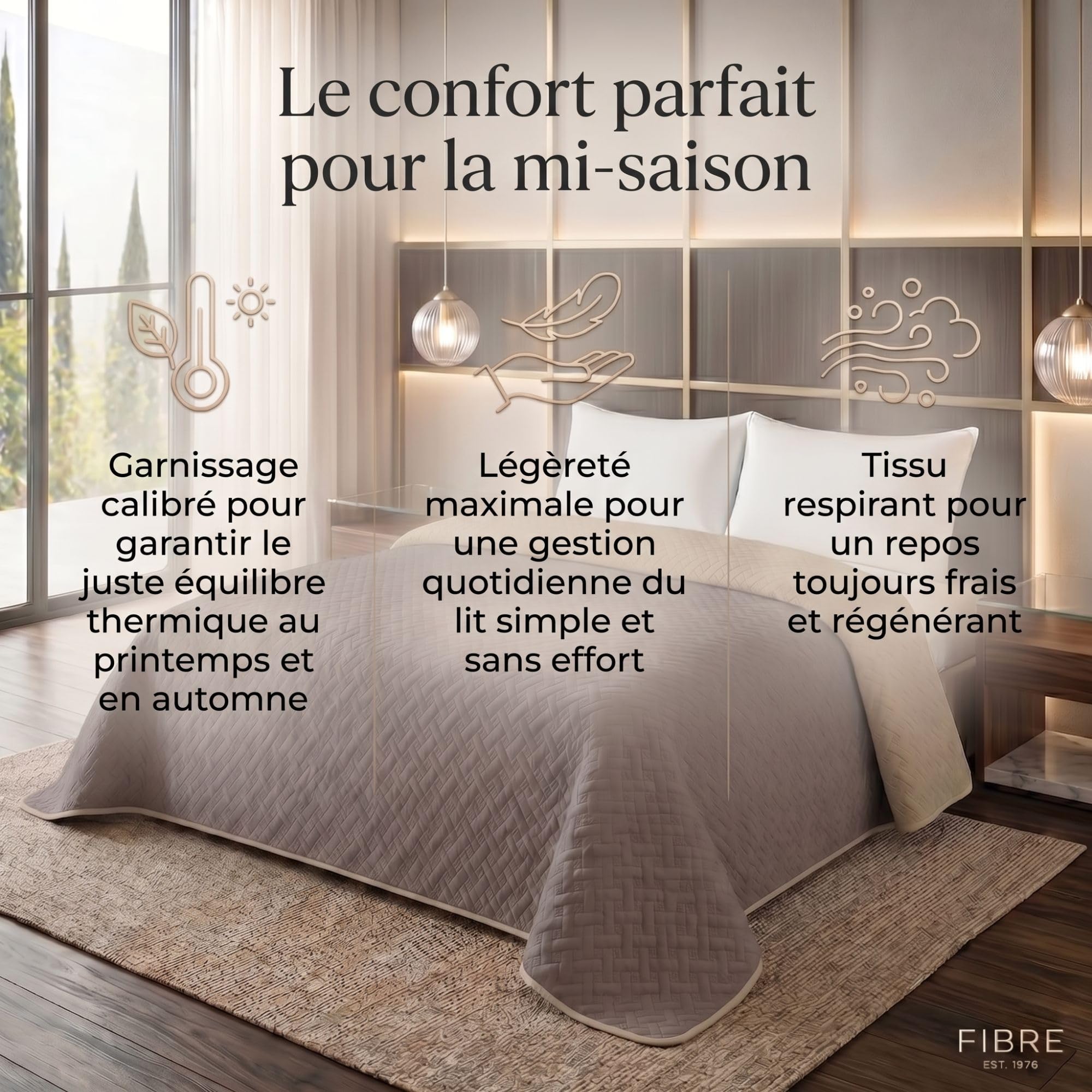 Couvre Lit 2 Personnes 240x260 de Printemps en Microfibre Douce pour la Peau, Boutis Couvre Lit Respirant et Thermorégulateur, Dessus de Lits et Couvre-Lits