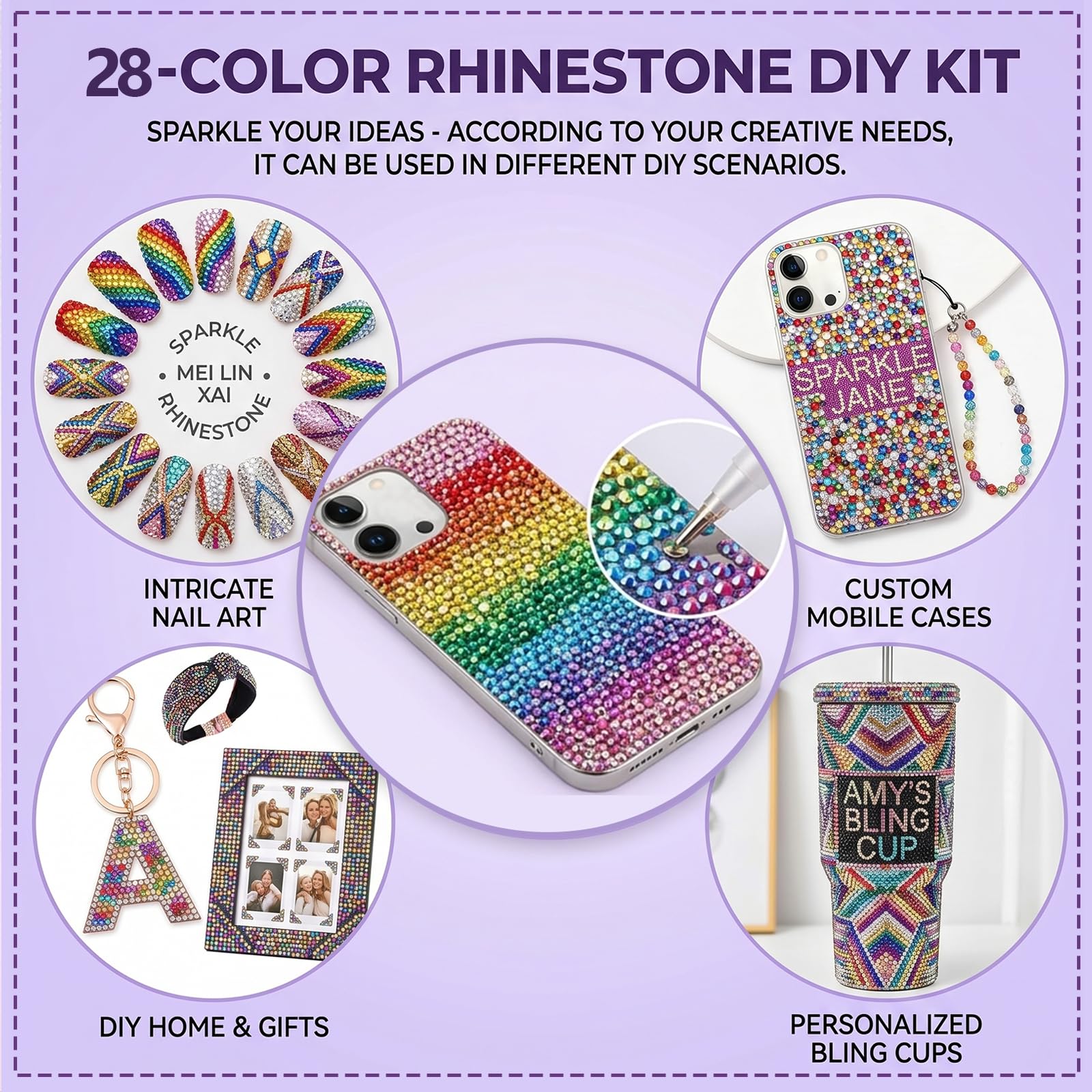 Zestaw 30000 sztuk Bedazzling Kit kamieni stras do paznokci, 28 kolorów, 3 mm błyszczące kamienie, Bedazzler Kit z pęsetą i pisakiem woskowym, płaskogrzbietowe kamienie stras Jelly Rhinestones do