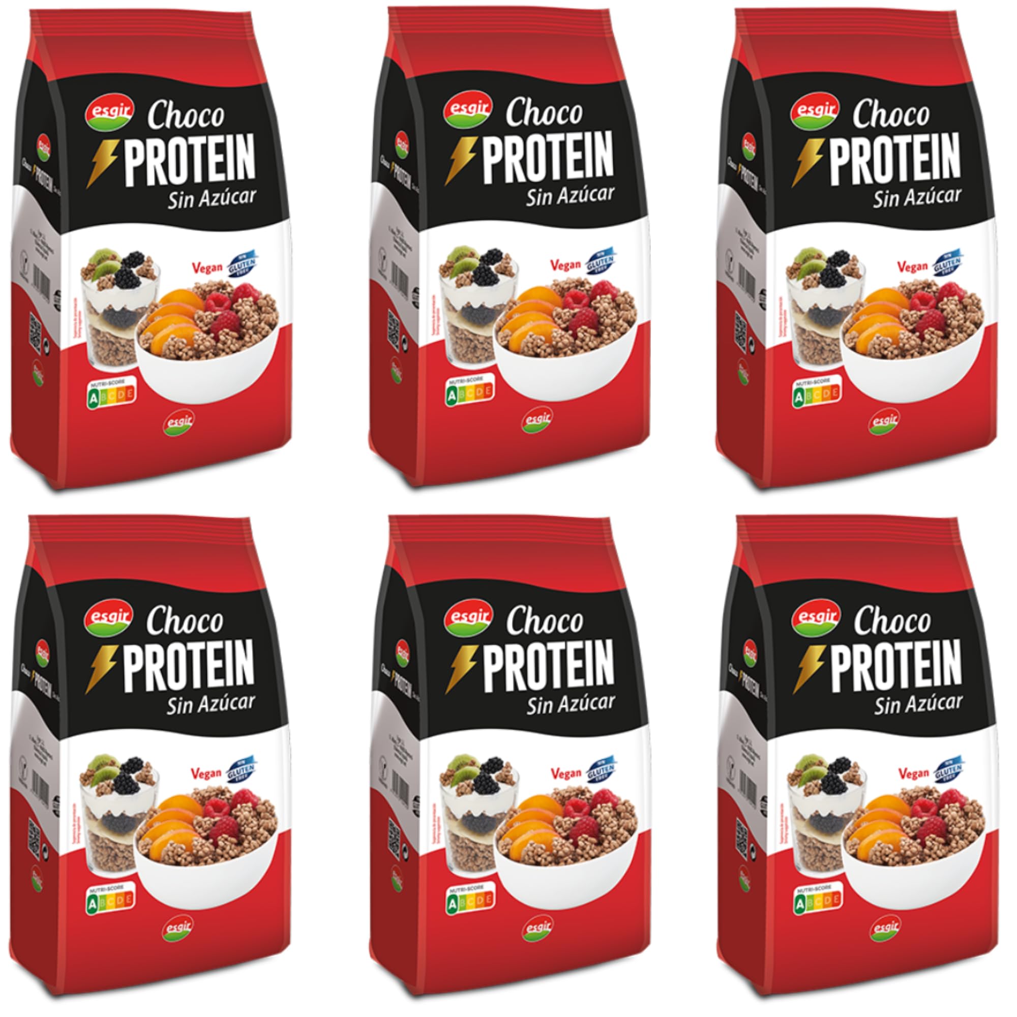 Cereales Choco Protein sin Azucar - Esgir - Pack 6 Cereales Choco Protein sin Azucar