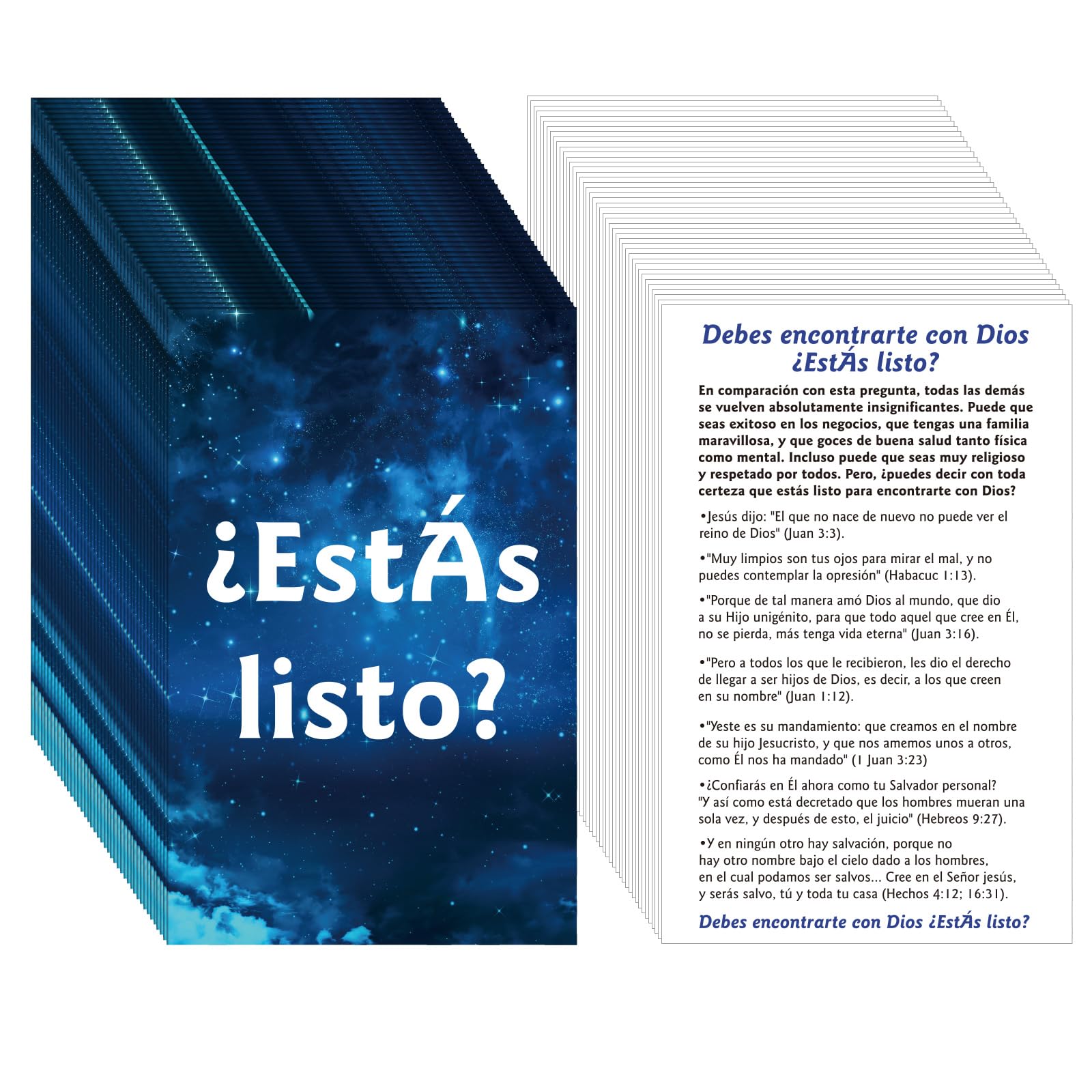 Noveread 200 Pcs Spanish Gospel Tract Card Salvation Cards Pocket Holy Postcards Prayer Postcards Christian Inspirational Bible Verses for Christian