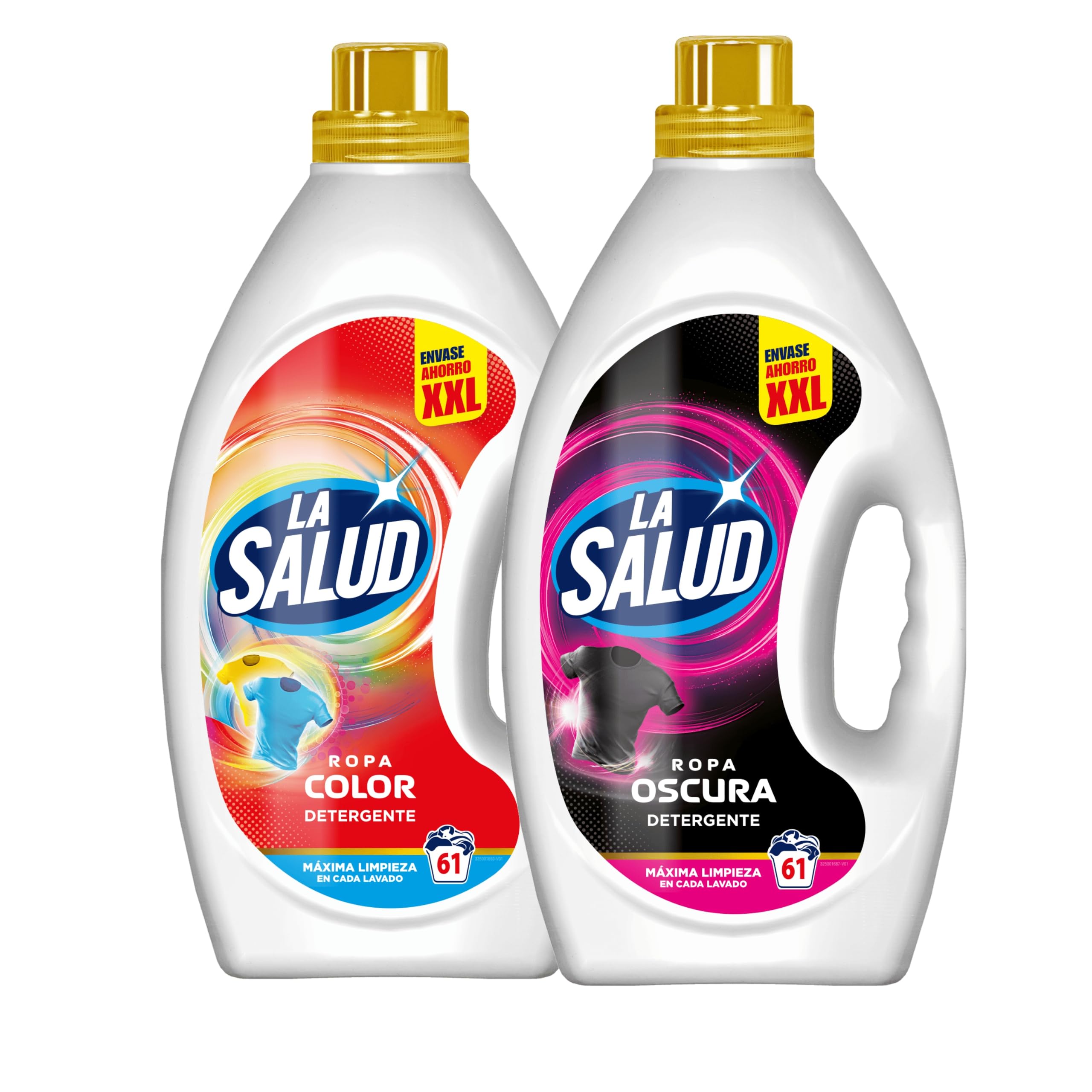 Pack Detersivo La Salud Bucato Scuro E Bucato Colorato 8 L | 2 Taniche Da 4 L | Gel Detersivo Liquido Per Lavatrice | Capi Neri, Scuri E Colorati