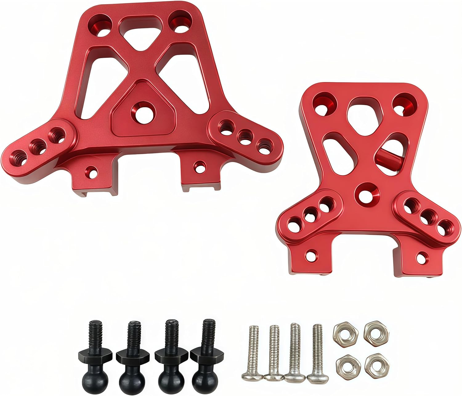 Aluminum Front & Rear Shock Tower Set for 1/18 LaTrax Teton Desert Prerunner 4WD RC Car, Metal Damper Stay Upgrade, Replacement Part #7637 (Blue)