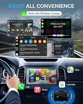 Jemluse Wireless CarPlay Adapter for Apple iPhone - Multi-User Seamless Connection for Convert Wired to Wireless Car Play Adapter - No Latency from iOS 10+ to Screen w/USB C (Gray)