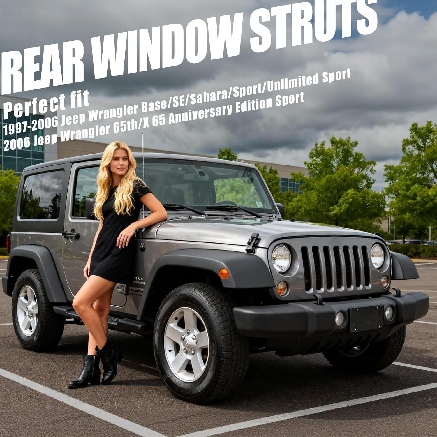 2 Rear Window Glass Lift Supports Springs Struts Shocks 4249 for Jeep Wrangler 1997 1998 1999 2000 2001 2002 2003 2004 2005 2006