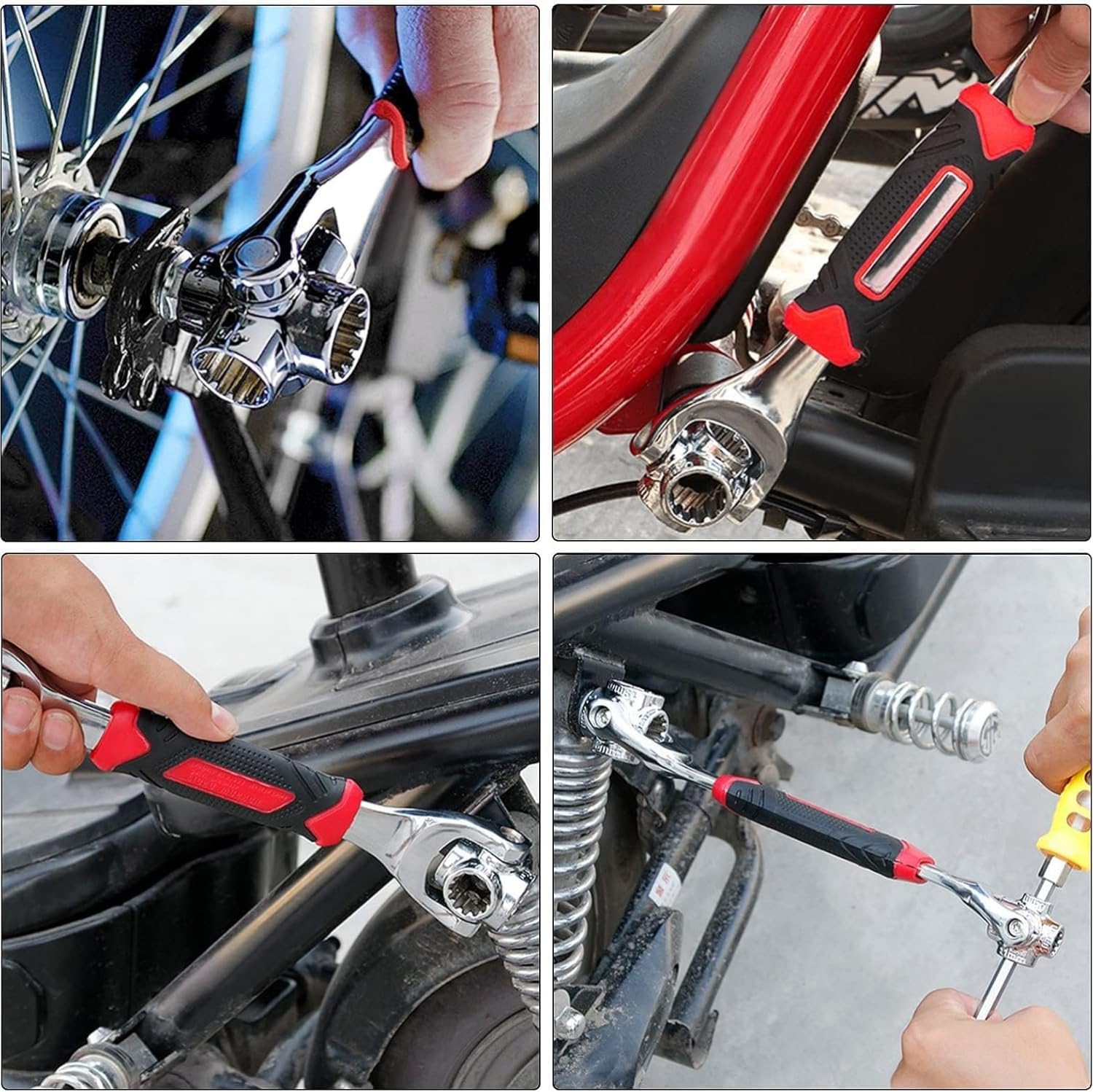 YWHWXB 48 In 1 Universal Socket Wrench,Stainless Steel Professional Multi-Functional Wrench,360° Revolving Spanner Tool for Home and Car Repair (9.8 in)