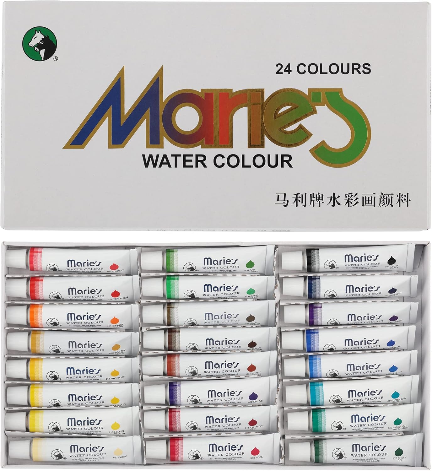 'Marie‘s Watercolor Paint Set of 24 Assorted Colors for Students
