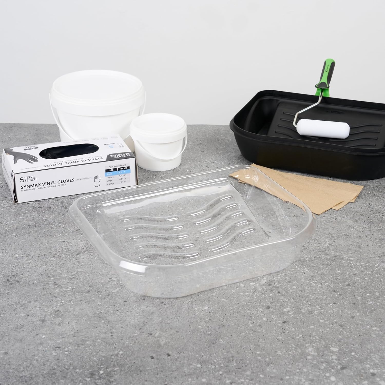 Restaurantware Paint Tray Liners 120 Pack of 9 Inch Disposable Paint Roller Tray Liners Tear- Resistant Textured Clear Plastic Supplies for House Painting, Touch-Ups, Edges, Doors, Crafts