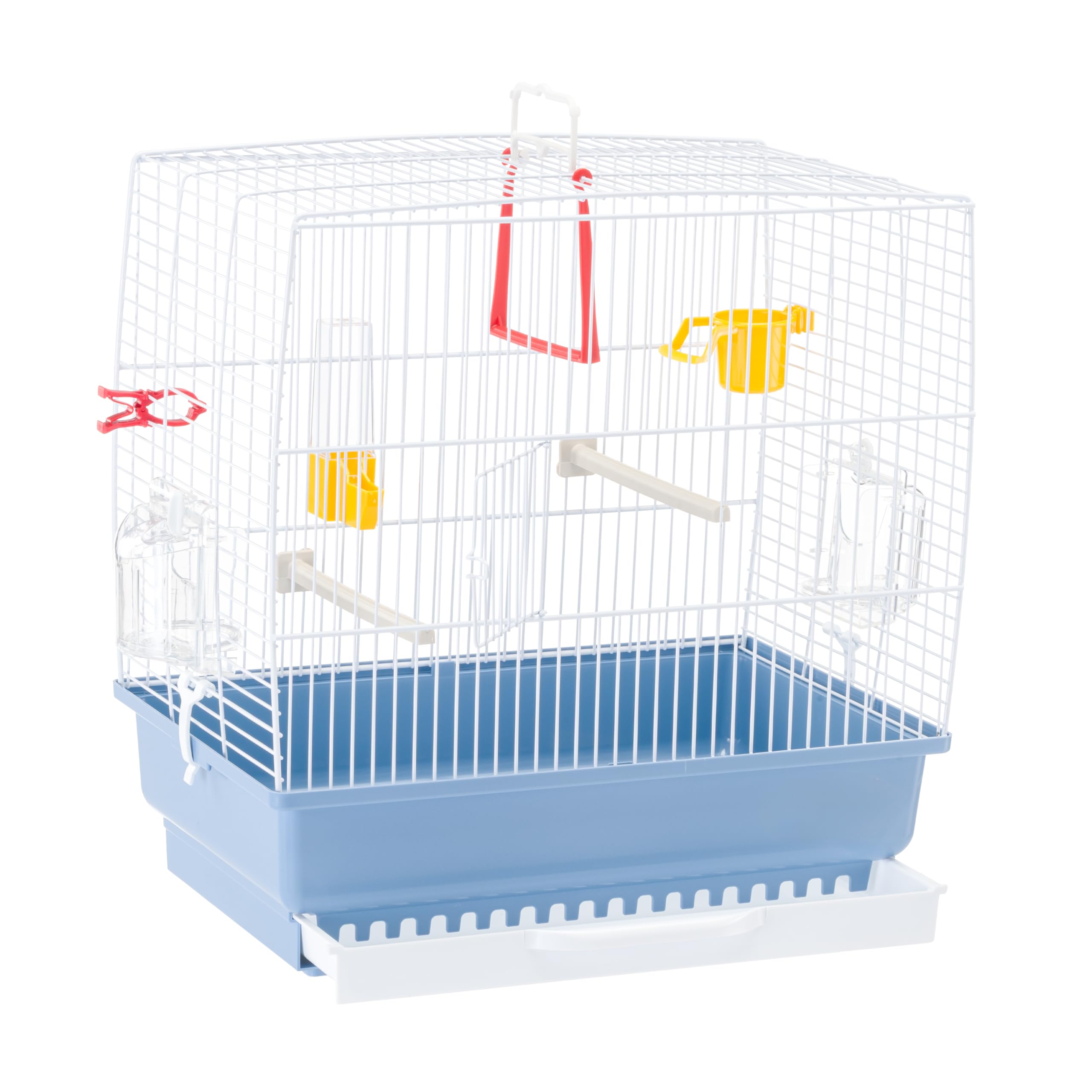 Ferplast Gabbia per Canarini REKORD 2 Gabbia per Uccelli, con Mangiatoie Girevoli, Posatoi, Beverini e Altalena, in Metallo Verniciato e Fondo in Plastica con Cassetto Igienico, 39 x 25 x h 41 cm