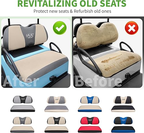Miniatura 31 de 10L0L Fundas de asiento de carrito de golf universales para Yamaha Club Car Precedent asientos delanteros estándar, funda de asiento de banco