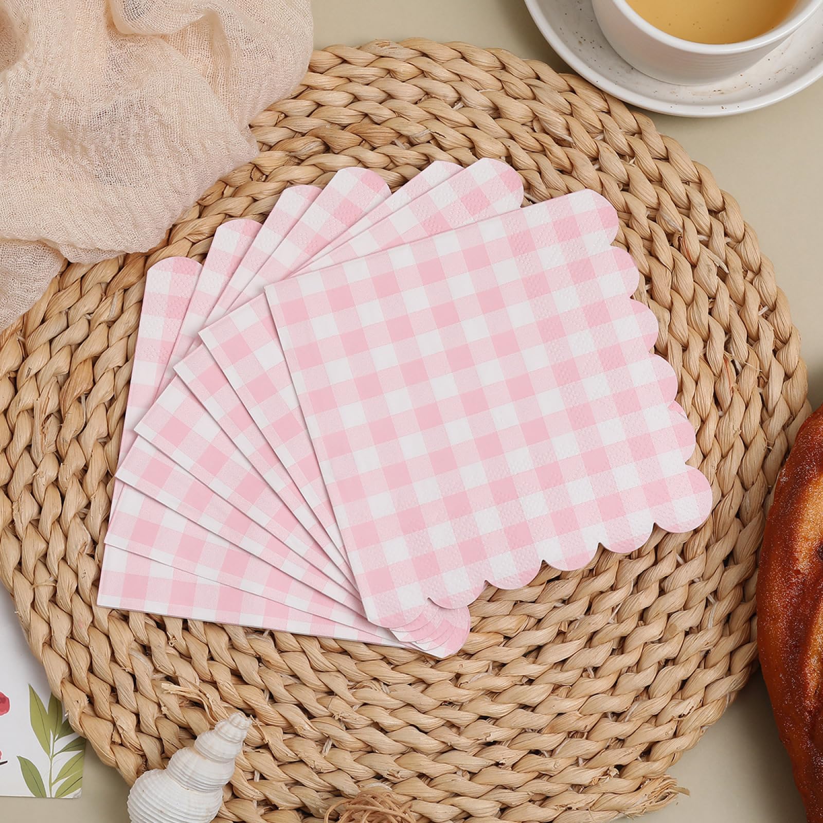 Tovaglioli di Carta Elegante Bianco Rosa Tovaglioli per Decoupage Decorati Tovaglioli Bar Compleanno Carta Lgienica Tovagliolo Decorazione Da Tavola Usa e getta Per Matrimoni Feste 30 Packs(33x33cm)