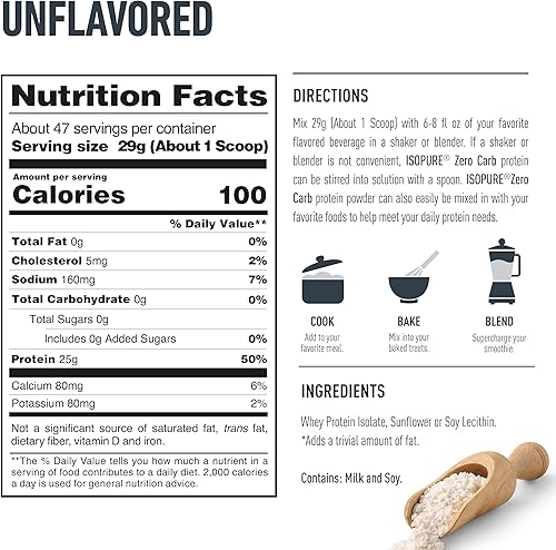 Miniatura 3 de Isopure Zero Carb Proteína sin sabor 088onzas