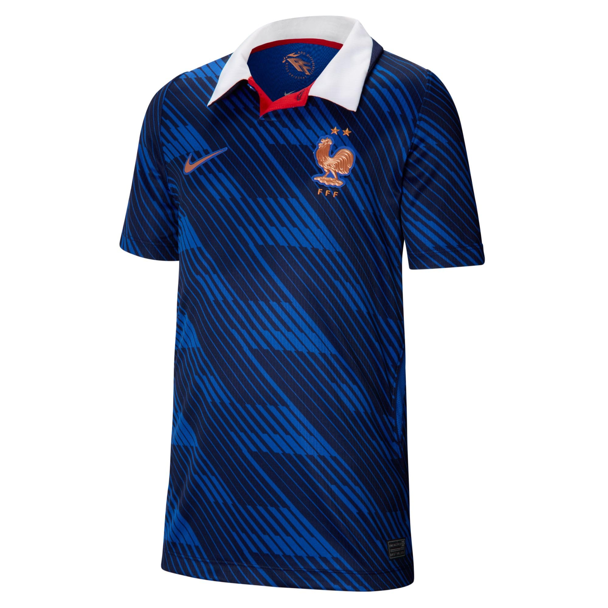 Nike FFF 2026 Stadium Domicile Maillot de Foot Replica Nike Dri-fit pour Ado Réplique du Maillot de Football Mixte Enfant (Lot de 1)