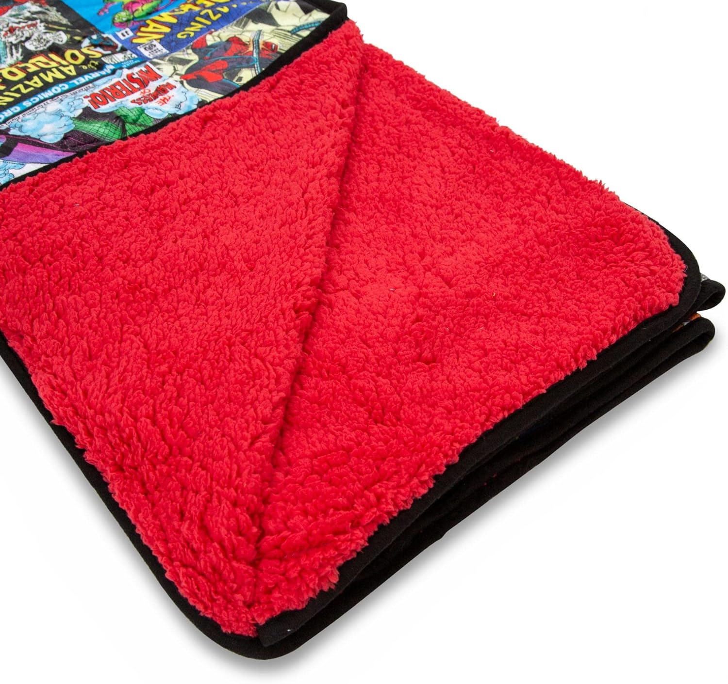 Marvel Spider-Man 60th Anniversary Special Edition Fleece Throw Blanket with Red Sherpa Backing | Plush Soft Polyester Cover for Sofa and Bed, Cozy Home Decor, Luxury Room Essentials | 72 x 67 Inches - Image 3