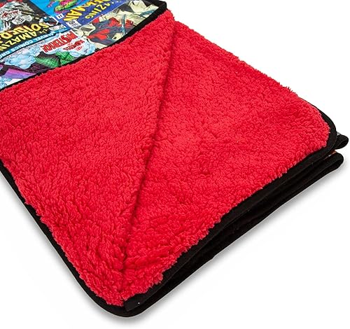 Miniatura 2 de Marvel Spider-Man - Manta de forro polar con respaldo de sherpa rojo para el 60 aniversario | Funda de poliéster suave de felpa para sofá y cama,