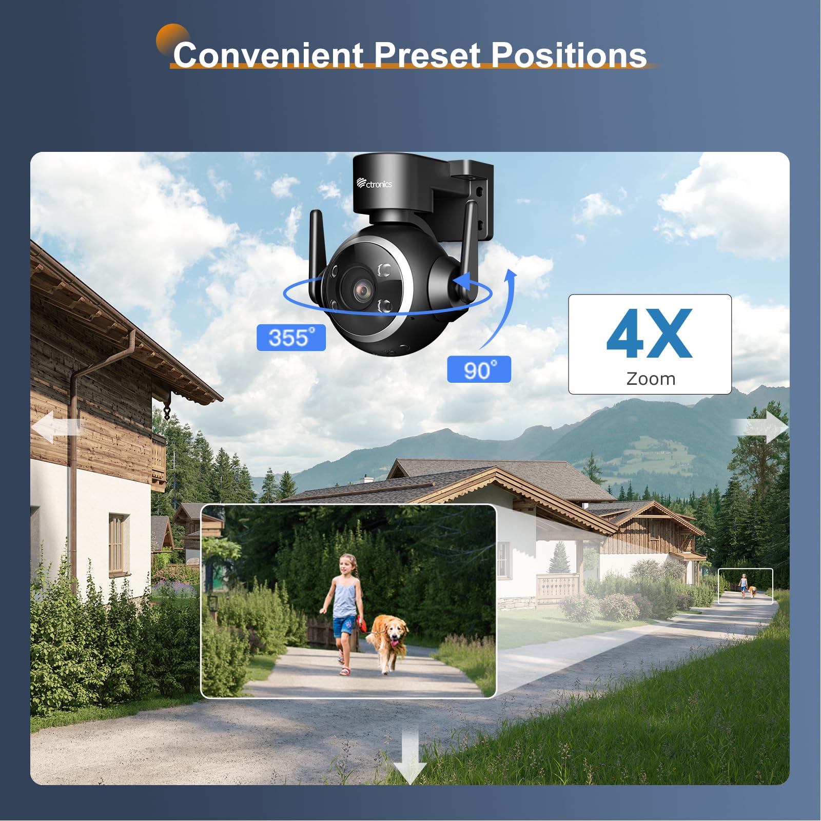 Amazon.co.jp: Ctronics 防犯カメラ 屋外 4台セット WiFi 2K 3MP 自動