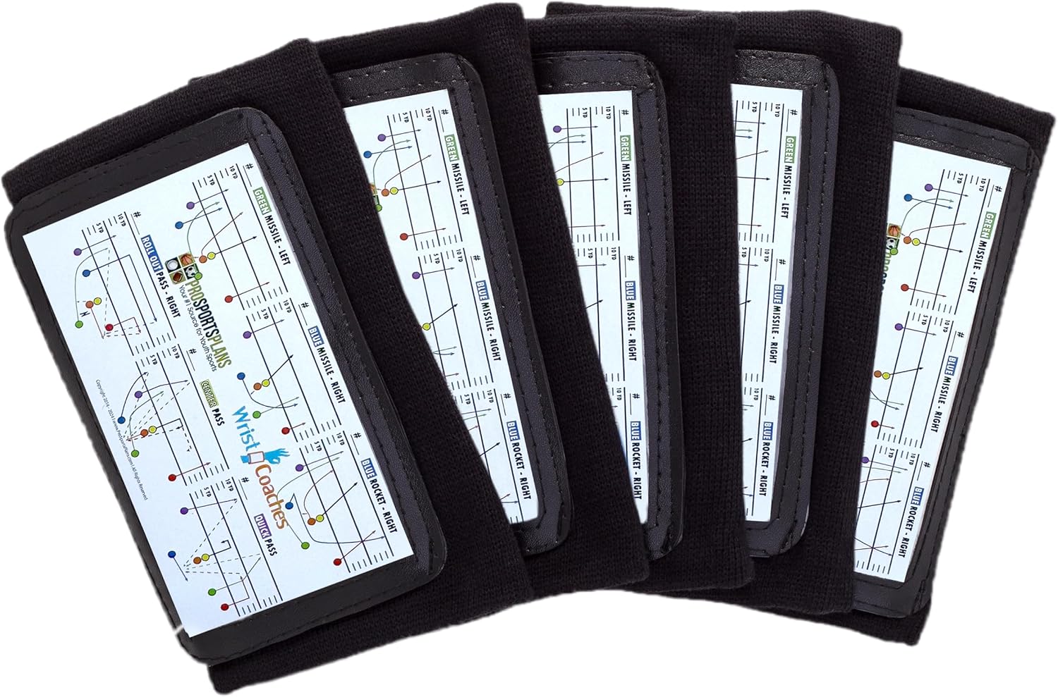 Football Play Wristbands - Adult Quarterback Gear - Wristband Playbook - Softball Wristbands for Signs - Soccer, Baseball & Catchers Wristband - QB Play Card Wrist Band Training Equipment