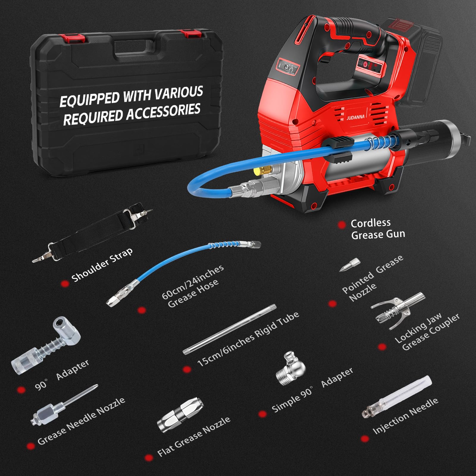 Pistola engrasadora eléctrica para batería Milwaukee M18, 12000 PSI 170 g/min, 18 V, motor sin escobillas, luz LED, regulación de velocidad de 3 niveles para máquinas pesadas (sin batería y cargador)
