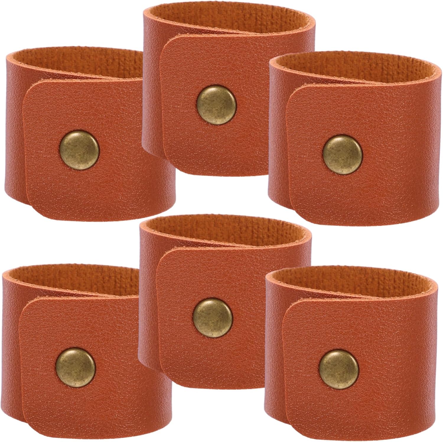 OUNONA 30pcs Fall Napkin Rings Pu Leather Napkin Holder Buckles for Dinner Table Decorative for Wedding
